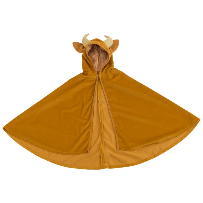 Kapuzencape, Teufelshörner, Orange Farbe, Umhang, Tiermotiv