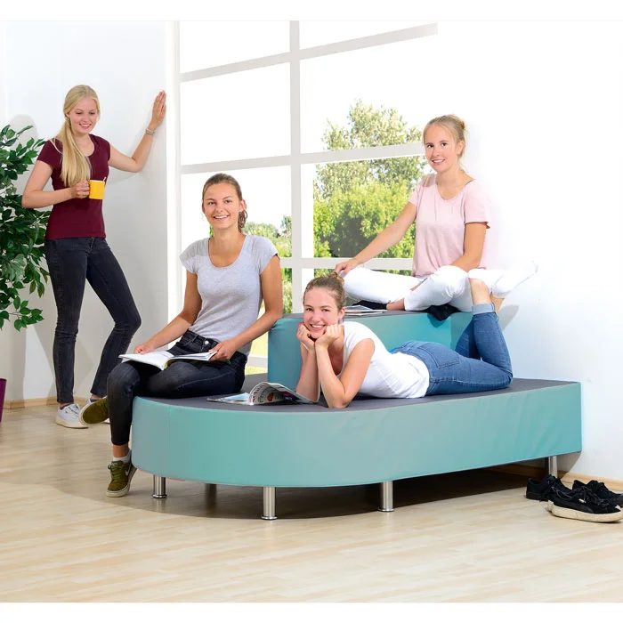 Sofa, Runder Sofa, Modulare Sitzbank, Blau-Grün, Lounge