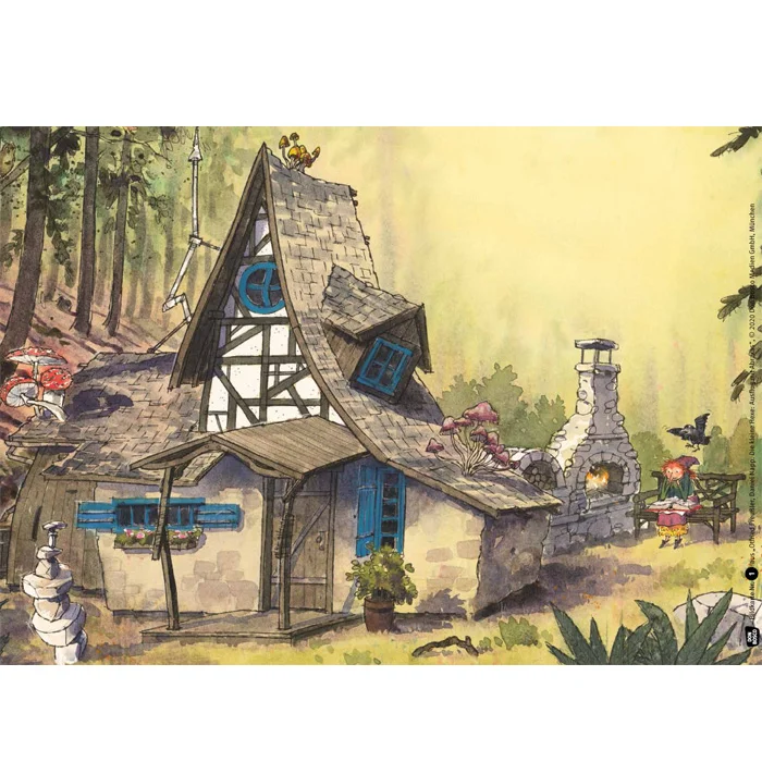 Häuschen, Fachwerk, Schornstein, Garten, Kamin