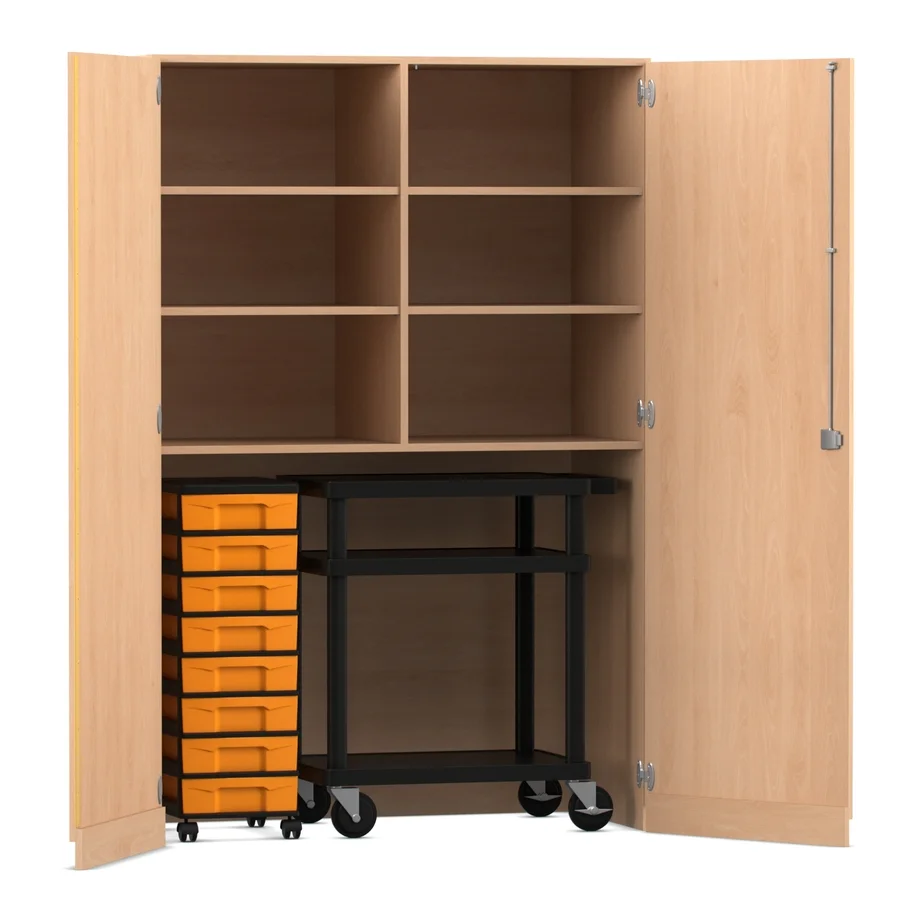 Garagenschrank mit Mittelwand, Buche hell