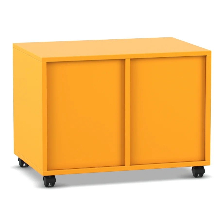 Profierschrank, rollbarer Schrank, orange, Schrank mit Rollen, Zweiflügelig