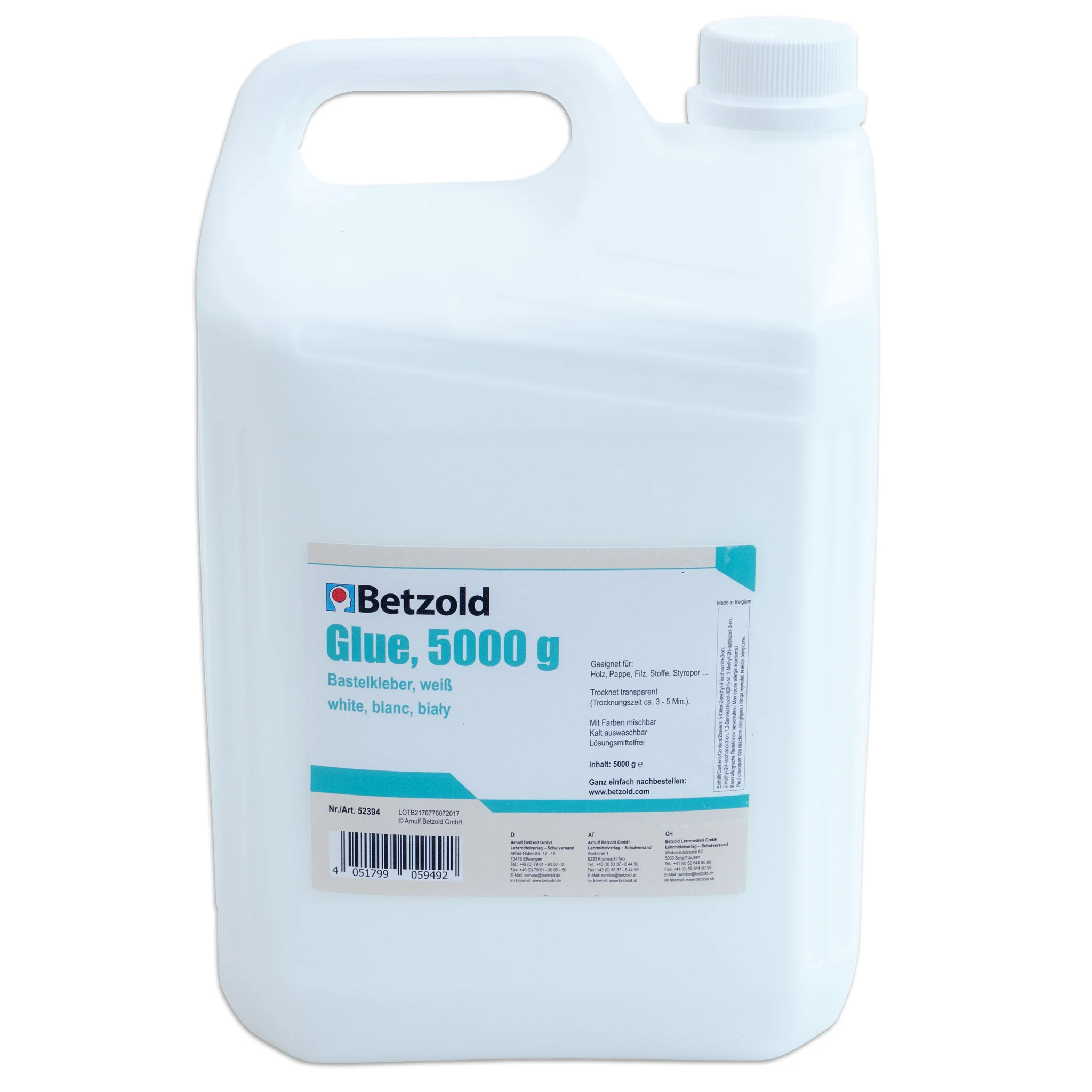 Klebstoff, Weiß, 5000 g, Bastelkleber, Betzold