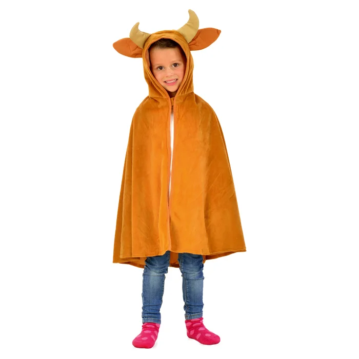 Hooded cape, Kids cape, Animal hood, Fur-like cape, Costume accessory