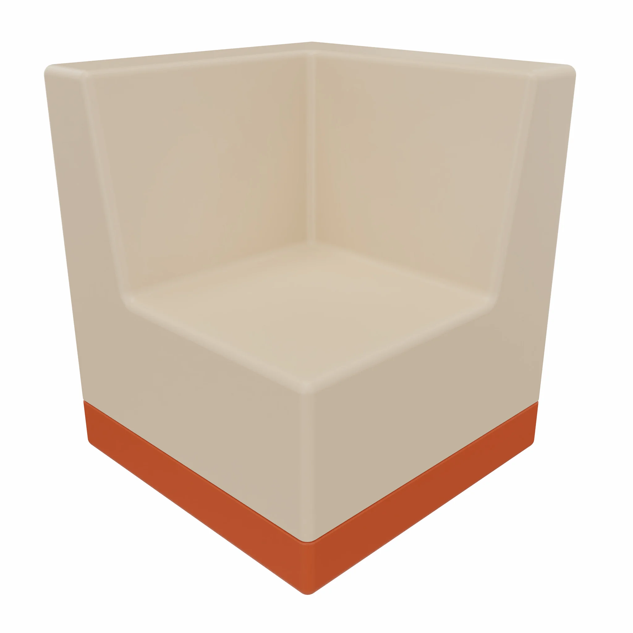 Eckstuhl, Eckhocker, Sofahocker, Beige, Kunststoff