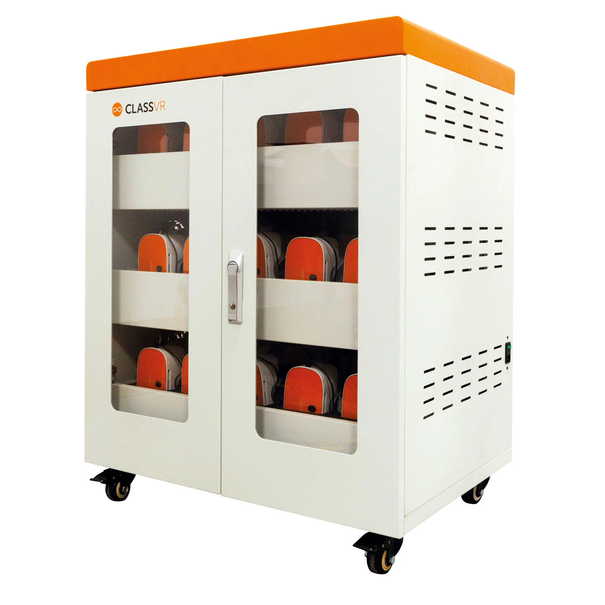 Kühlbox, Kühlvitrine, Kastenwagen, Orange Deckel, Lagerwagen
