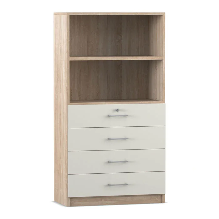 Aufbewahrungsschrank, Schubladen, Regal mit Schubladen, Holzoptik, Vitrine mit Fächern