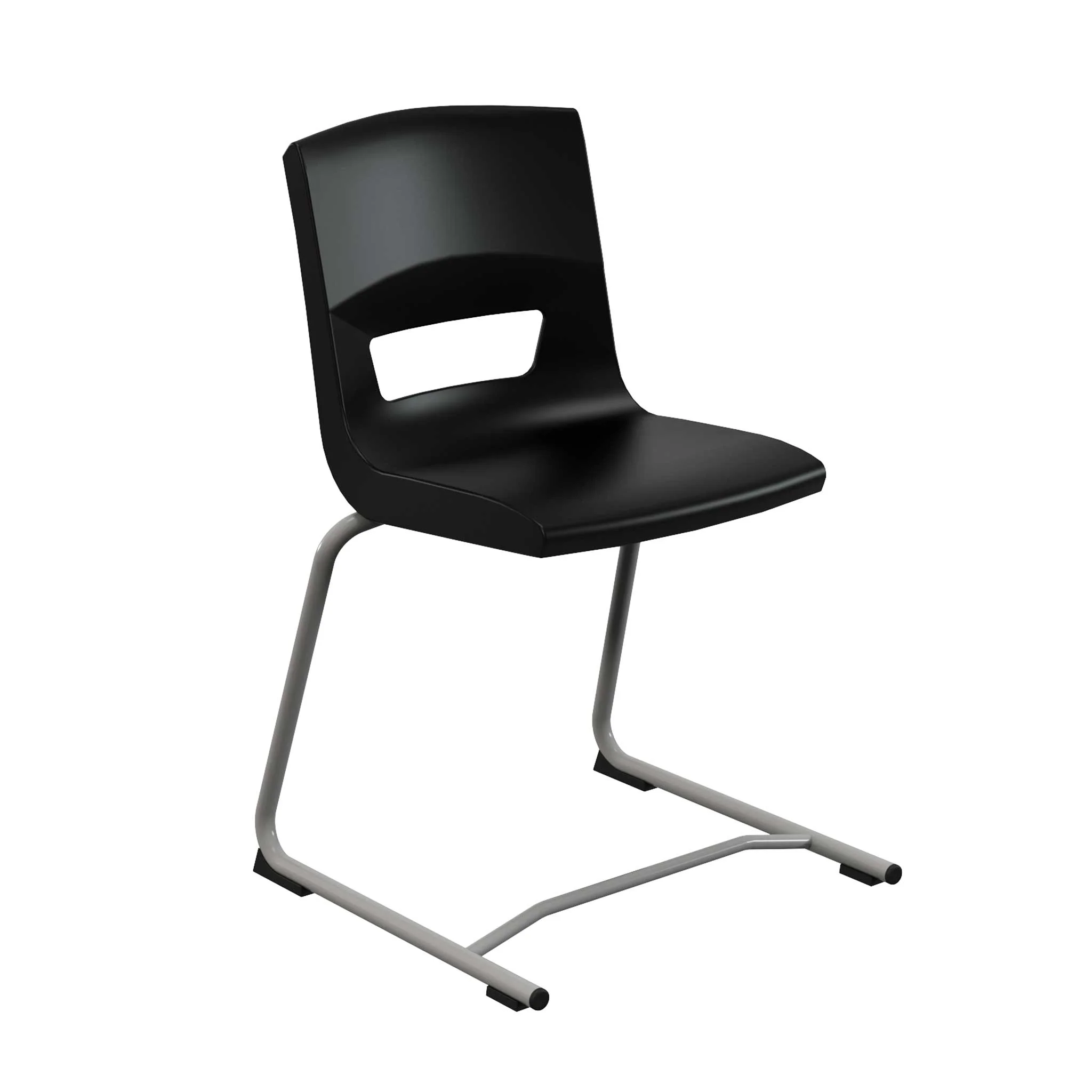 Stuhl, Schwarz, Kantinenstuhl, Metallrahmen, Beinprofil