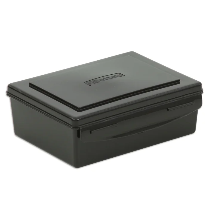 Kleines Metalldose, Aufbewahrungsbox, Schwarz, Deckelbox, Kassette? (Stifte)