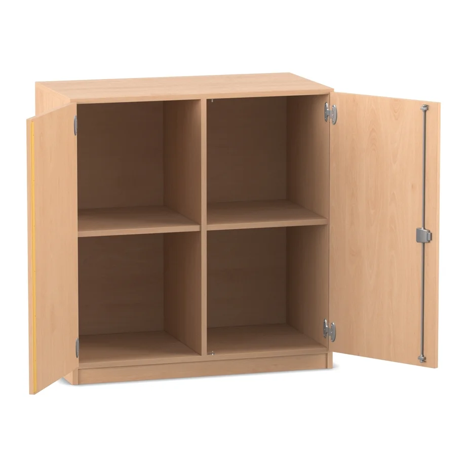 Unterschrank mit Sockel & Mittelwand, 99,1 x 94,4 cm, Buche hell