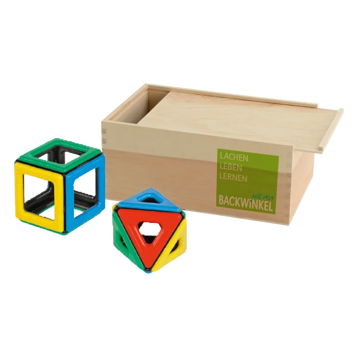 Magnetic Polydron, Gruppen-Set in Holzbox