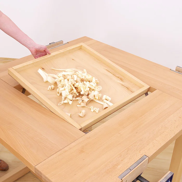 Holzbearbeitung, Späne, Holztisch, Schränke, Schublade