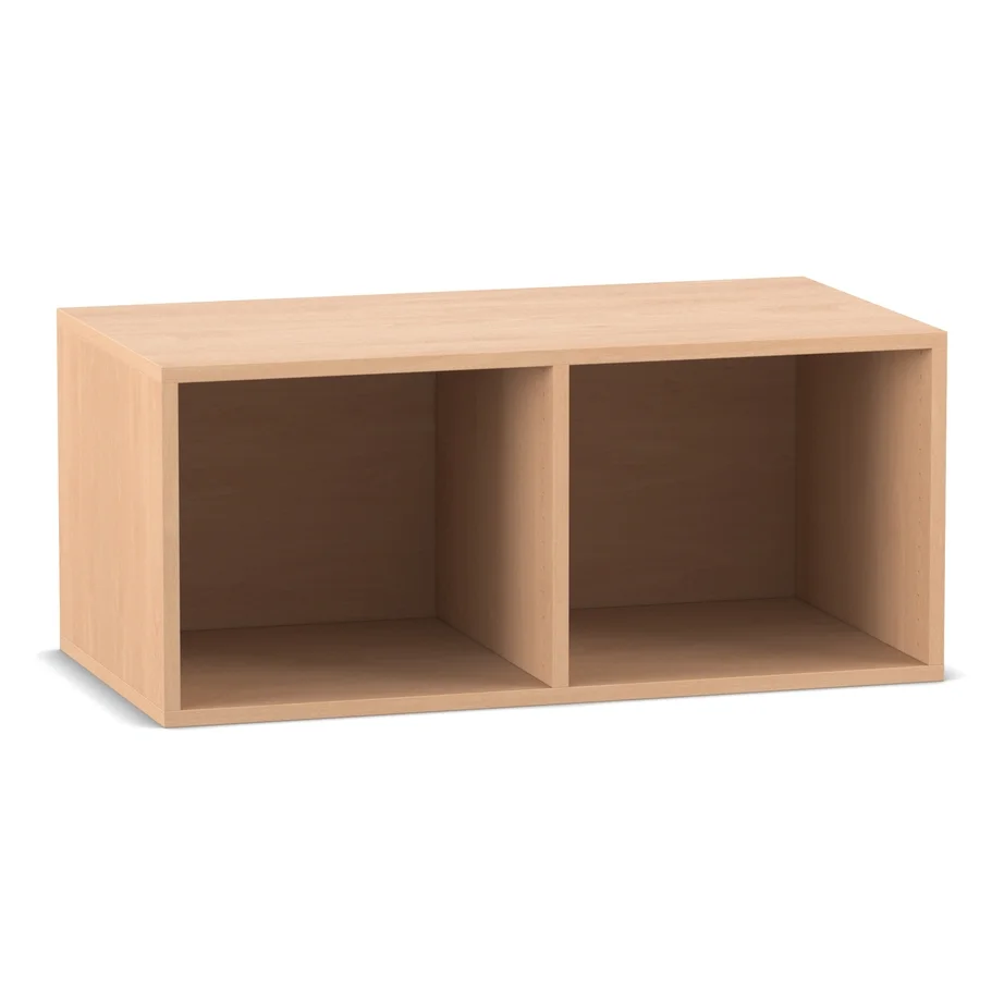 Aufsatzregal, 41,1 x 94,4 cm, mit Mittelwand, Buche hell