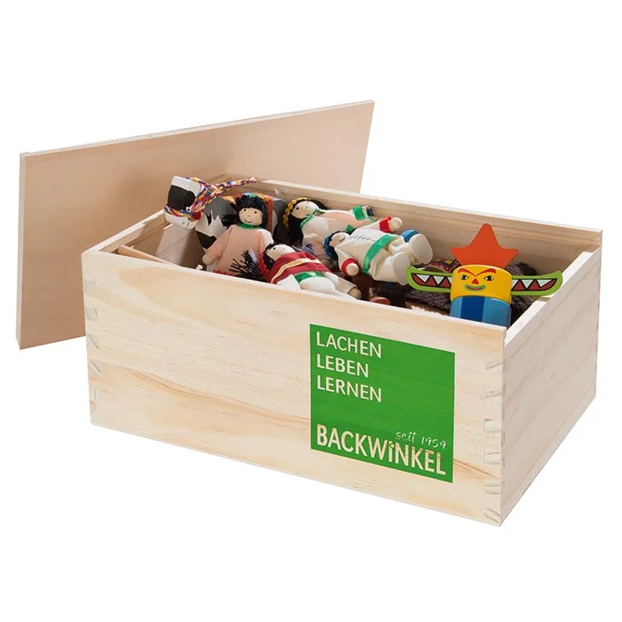 Biegepüppchen-Set Zeltplatz, 14-teilig, mit Holzbox