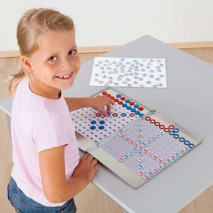 Lerntafel, Bunte Perlen, Zahlenspiel, Sortierboard, Schulmaterial