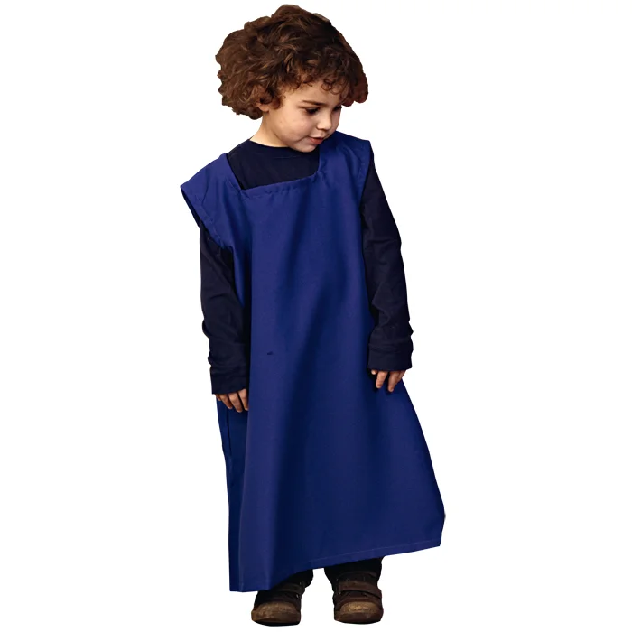 Kinderkleid, Überwurf, Schürze, Indigo, Vlies