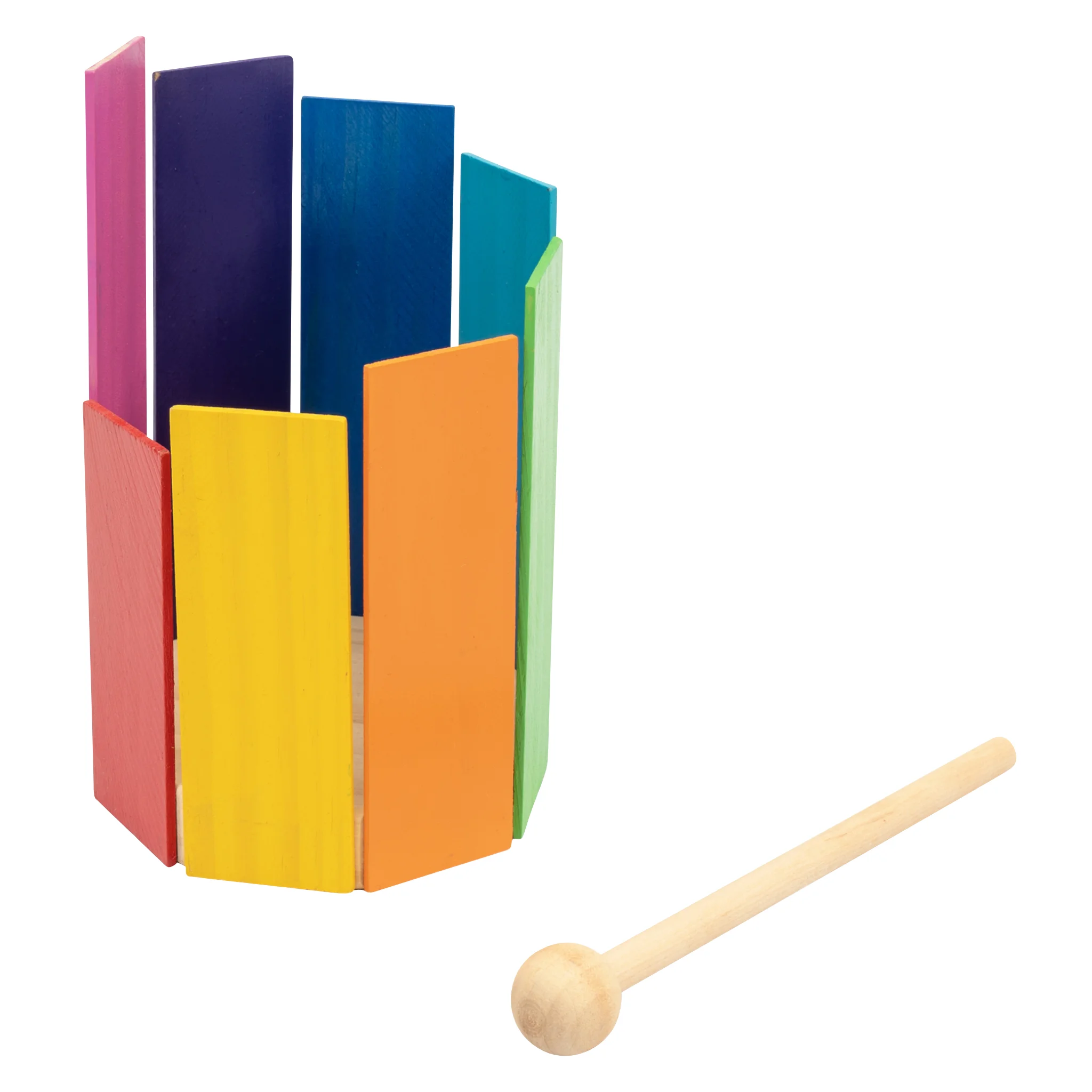 holzblock-spielsatz, bunt, farbige blokke, holzhammer, kugel