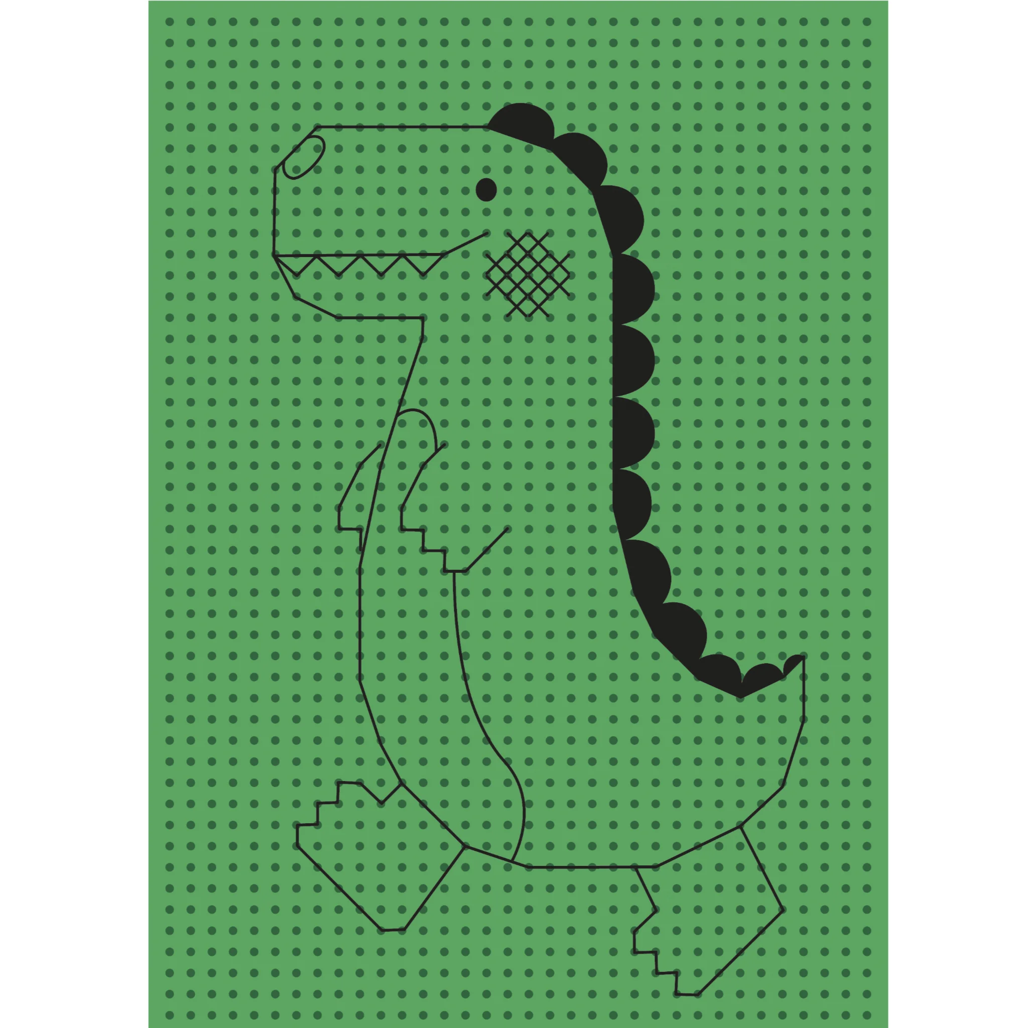 dinosaur, T-Rex, grün, Cartoon, Linienzeichnung