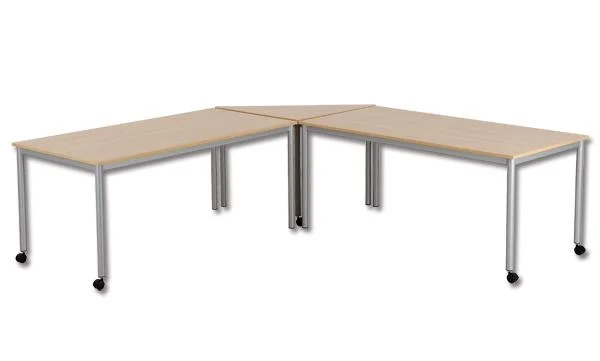 tische, arbeitsplatz, l-förmige tische, holzplatte, metallgestell