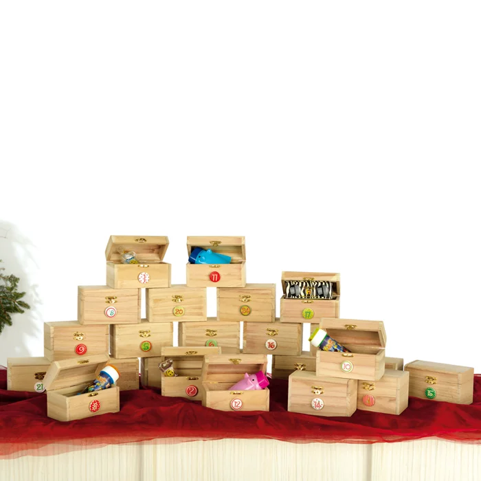 holzboxen, adventskalender, kleine schachteln, holzboxen advent, zahlenaufkleber