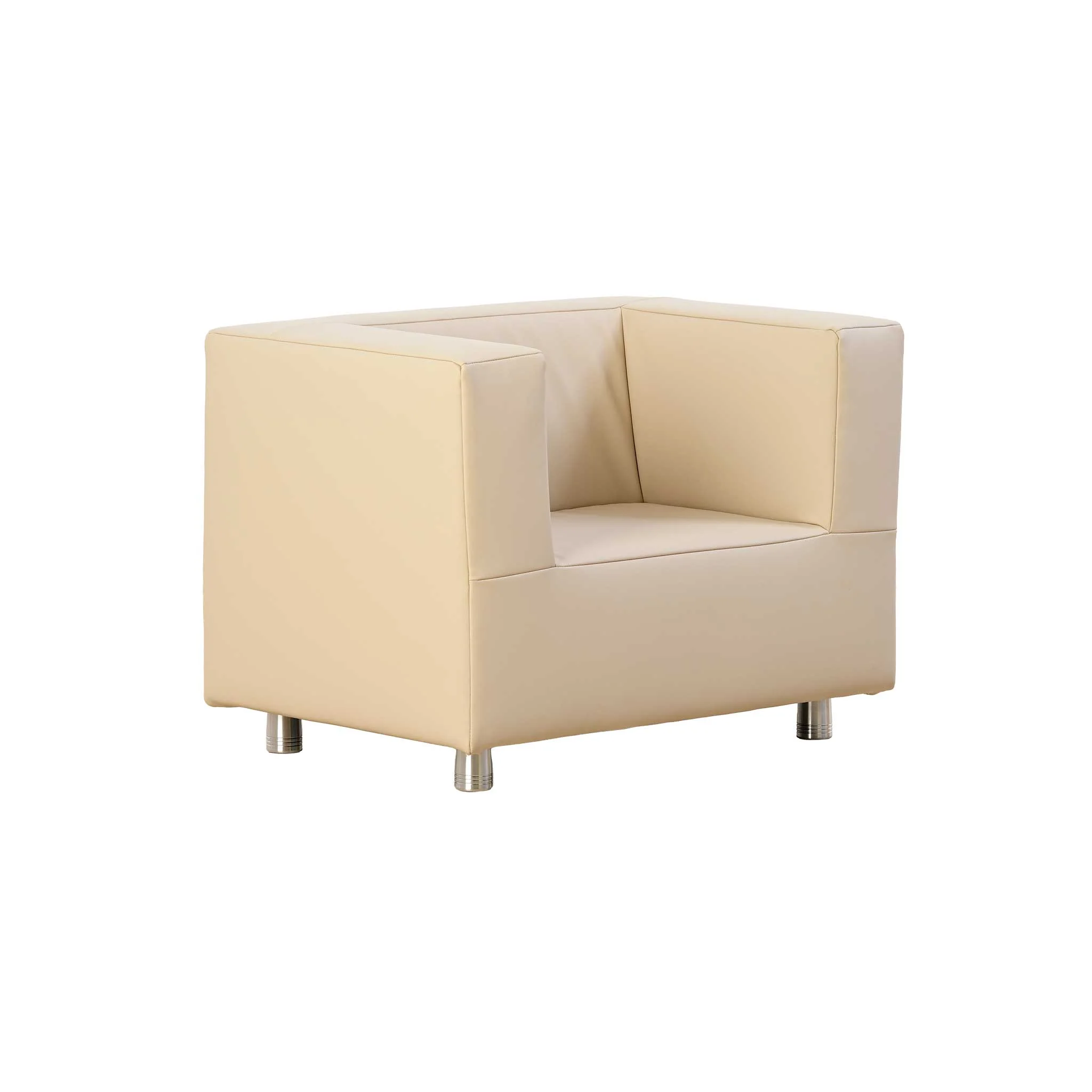 Sessel, Beige, Küchen-/-Wohnzimmerstuhl, PVC-Leder, Bequemer Sitz