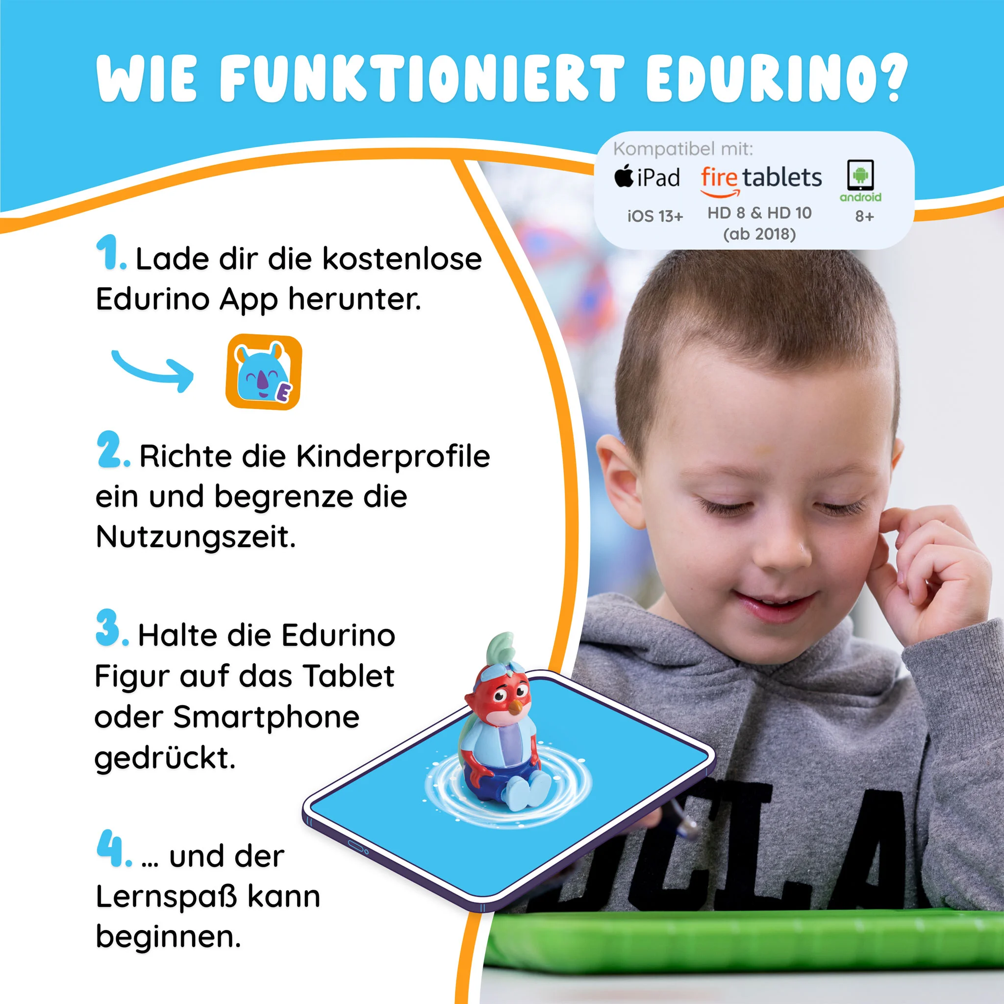 kind, Tablet, Eduro, Anleitung, Bildung