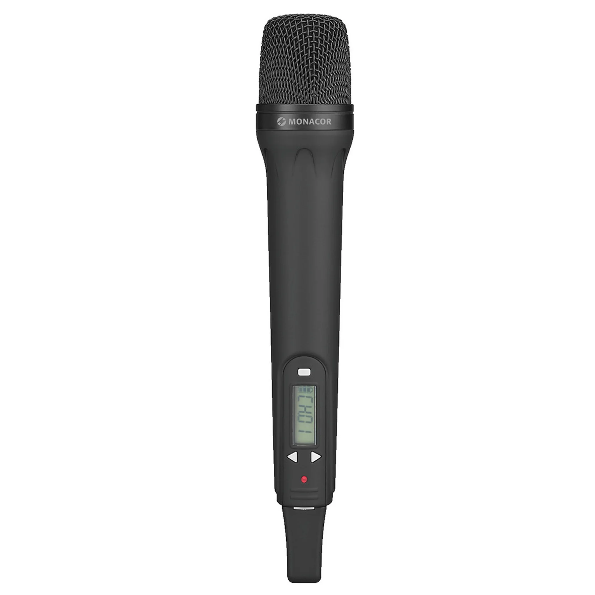 Drahtloses Mikrofon, Vokal-Mikrofon, Schwarz, Kugelnetz-Grill, Digitalanzeige