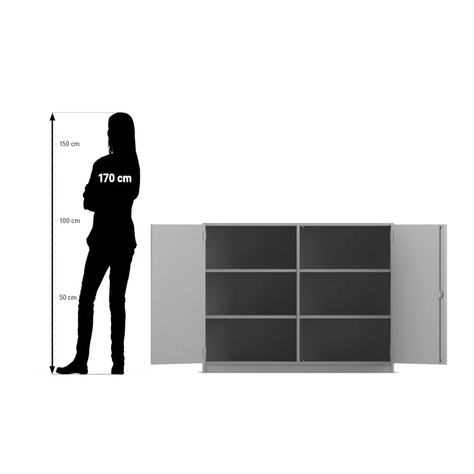 Sideboard, Schrank, Aufbewahrung, Medien, Grau