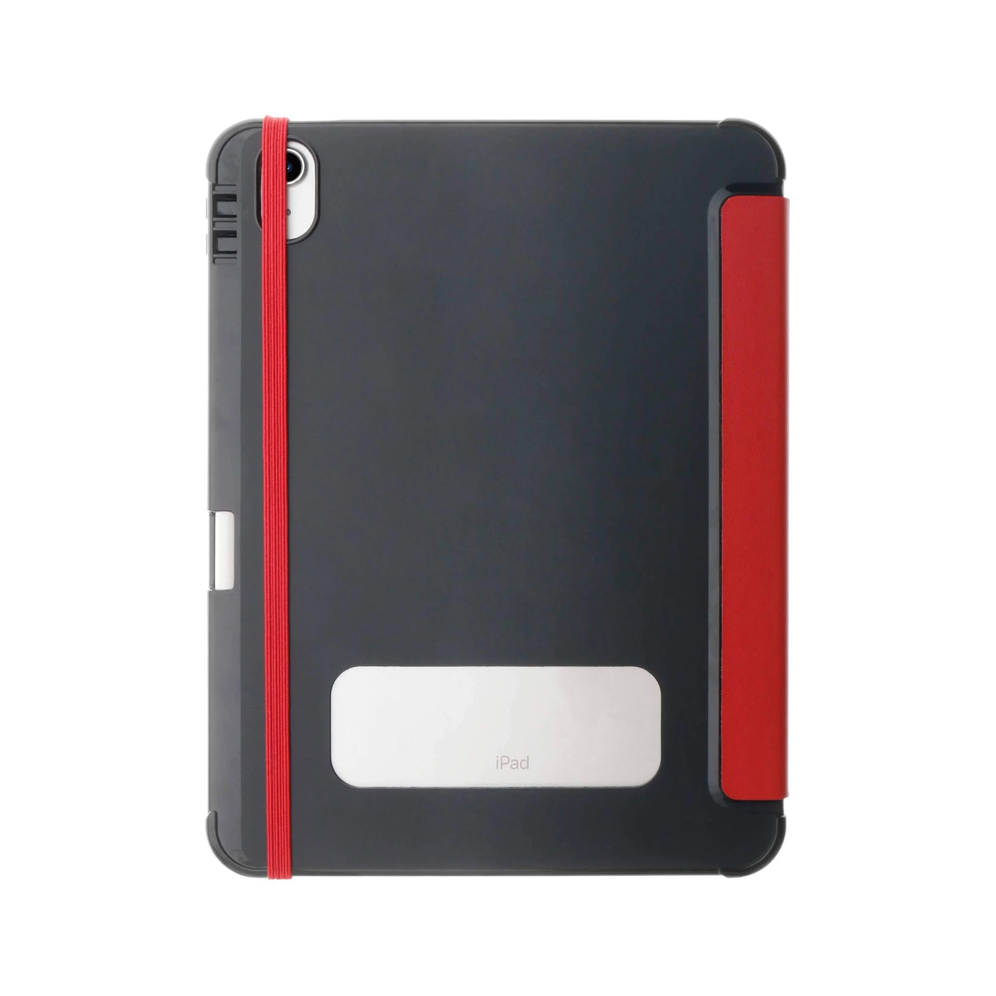 Tablet-Hülle, iPad-Hülle, roter Riemen, schwarze Hülle, Kartenfach