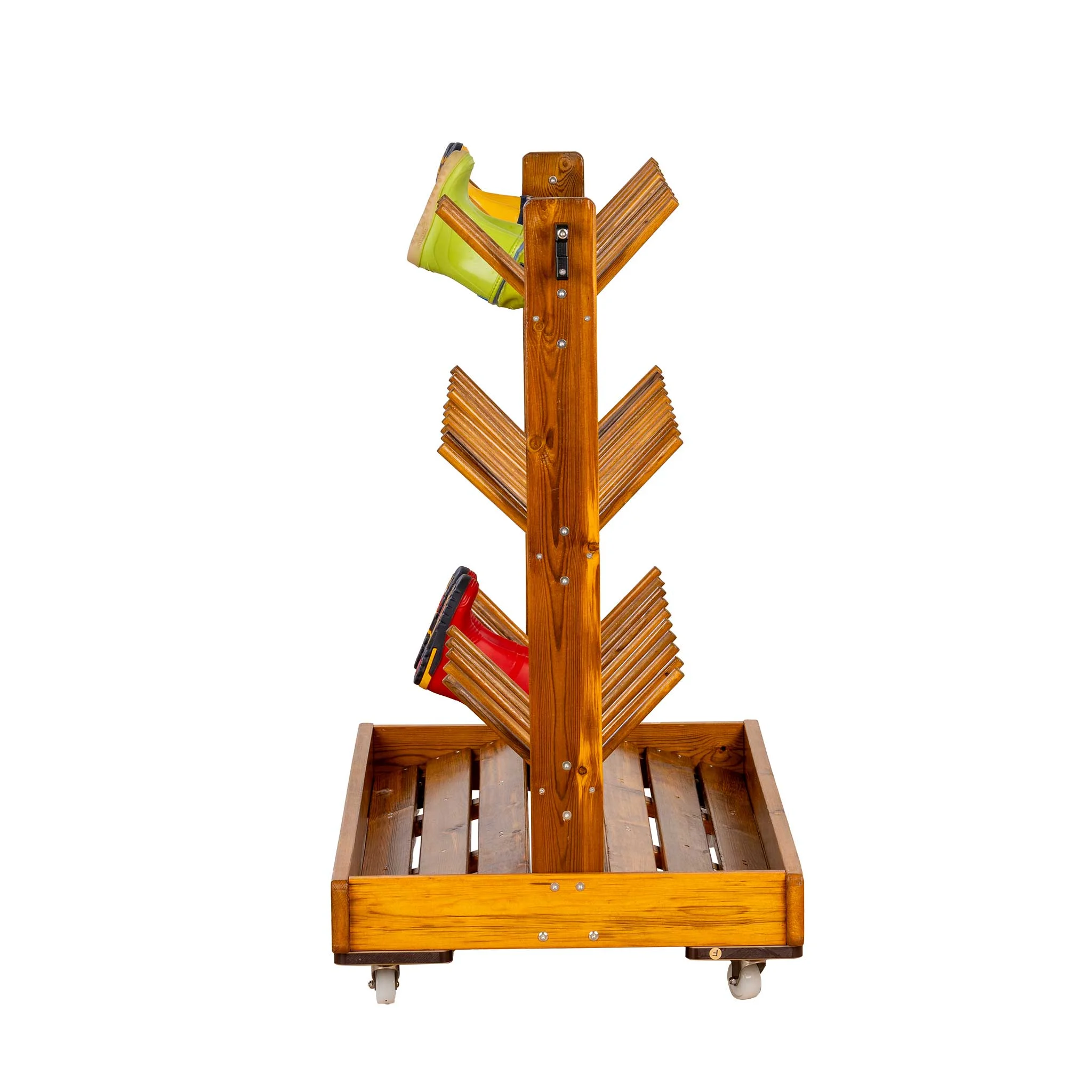 Holzständer, Schuhständer, Kleidersortierständer, Schuhregal, Rollbare Basis