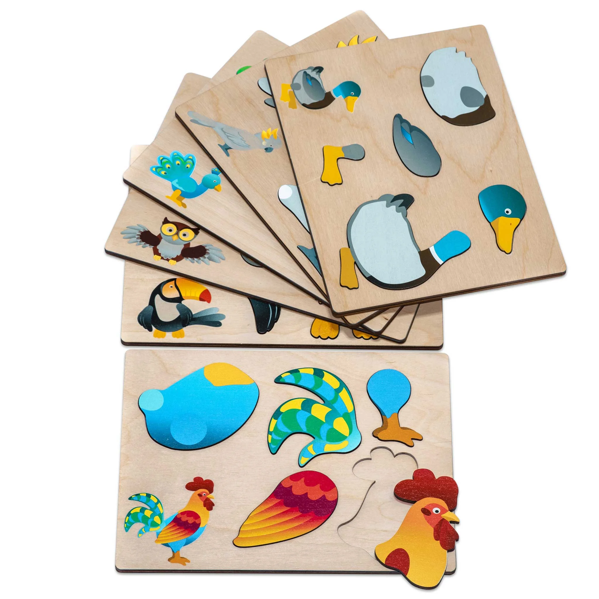 holzpuzzle, puzzle-karten, vögel-puzzle, tier-puzzle, holzspielzeug