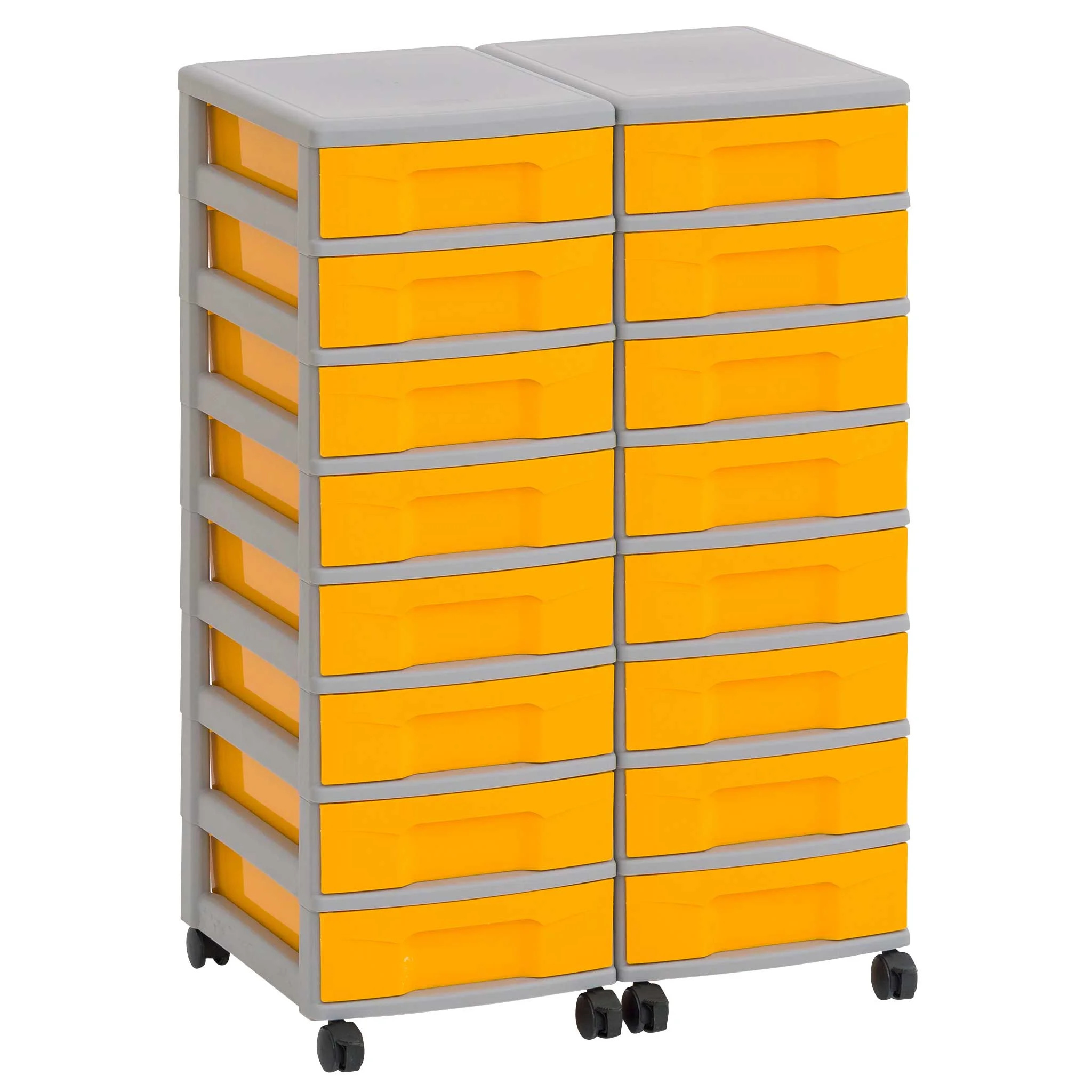 Werkzeugschubladen, Aufbewahrungsschrank, Rollschrank, Kastenset, Gelb grau