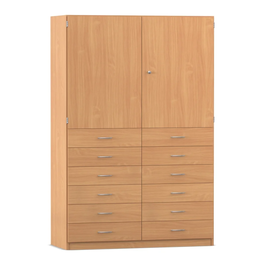 Kleiderschrank, Holzoptik, Schubladen, Doppeltür, Hängeschrank