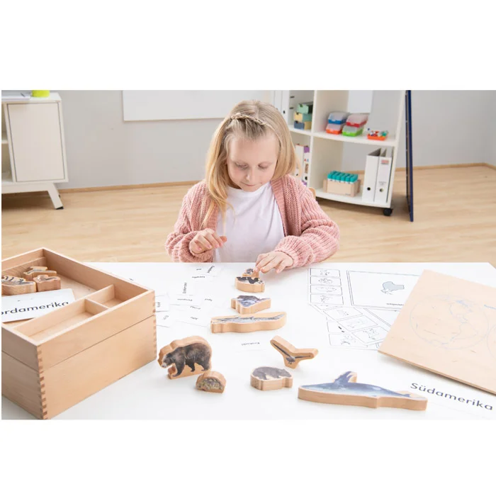 Holzpuzzle, Kinderpuzzle, Holzspiele, Tierformen, Lernspielzeug