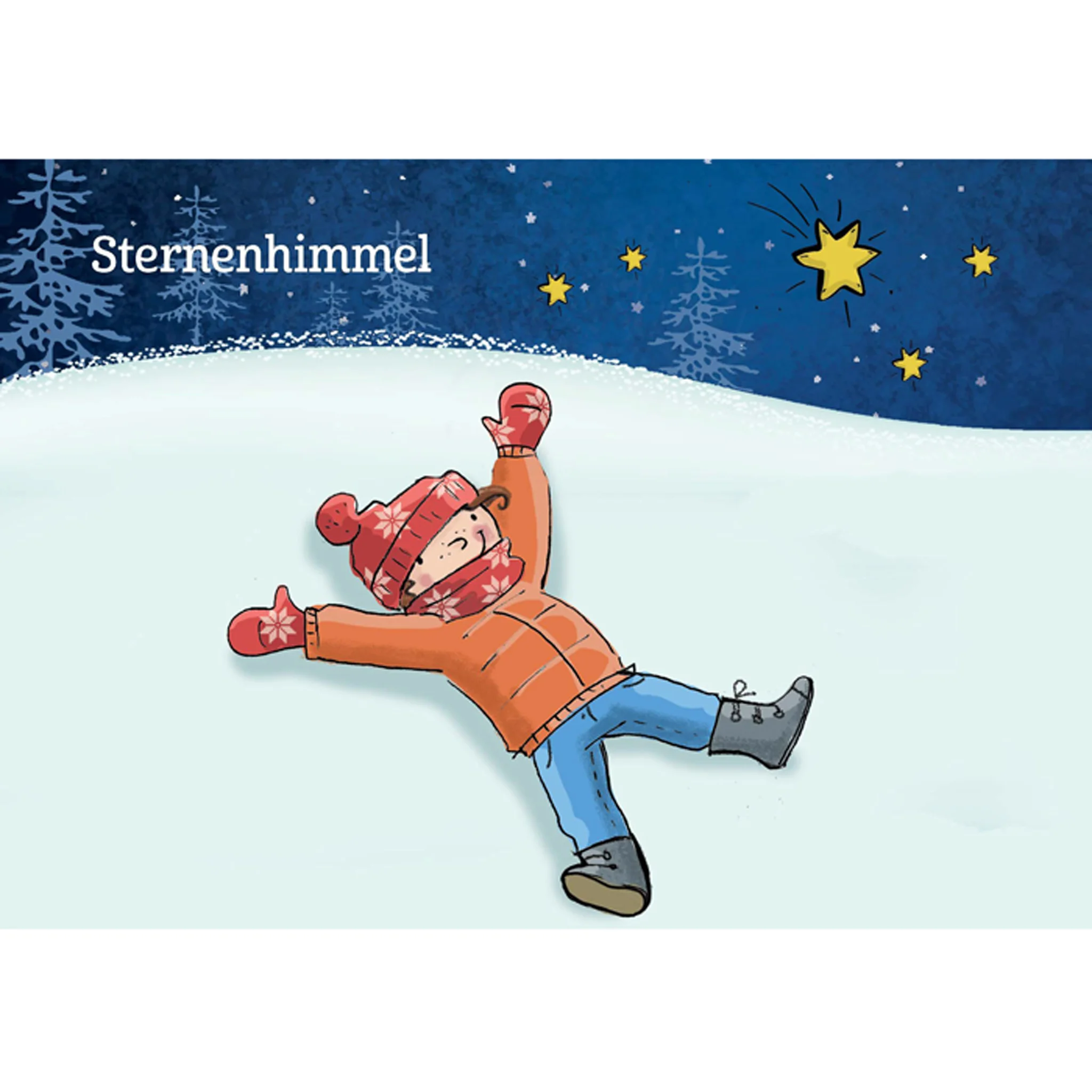 Kinderweise, Winterschnee, Mantel, Mütze, Schuhe