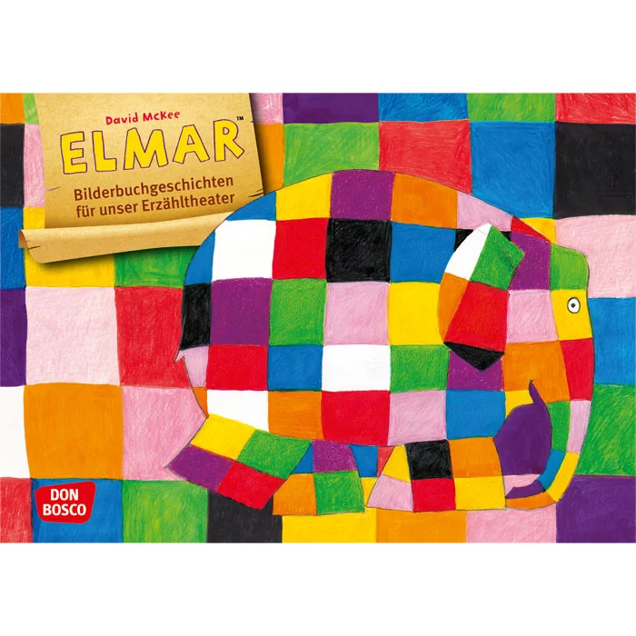 Kinderbuch, Patchwork, Elefant, Buchcover, Druckfarben