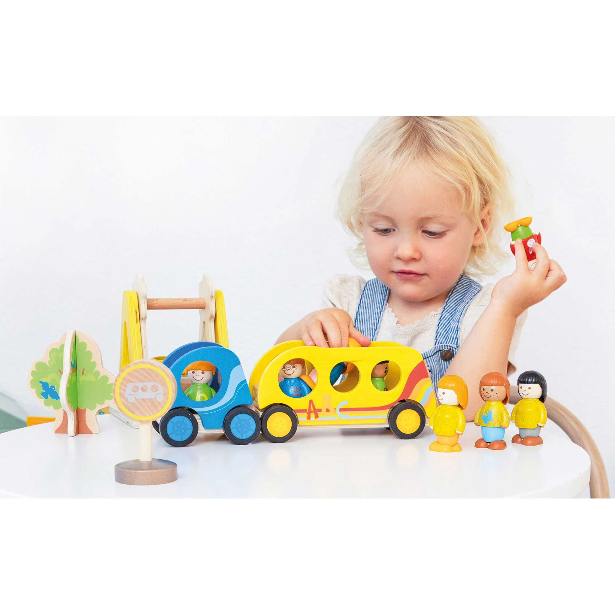 Kinder Spielzeug, Holzspielzeug, Bauernwagen, Läufer/Bus, Figuren