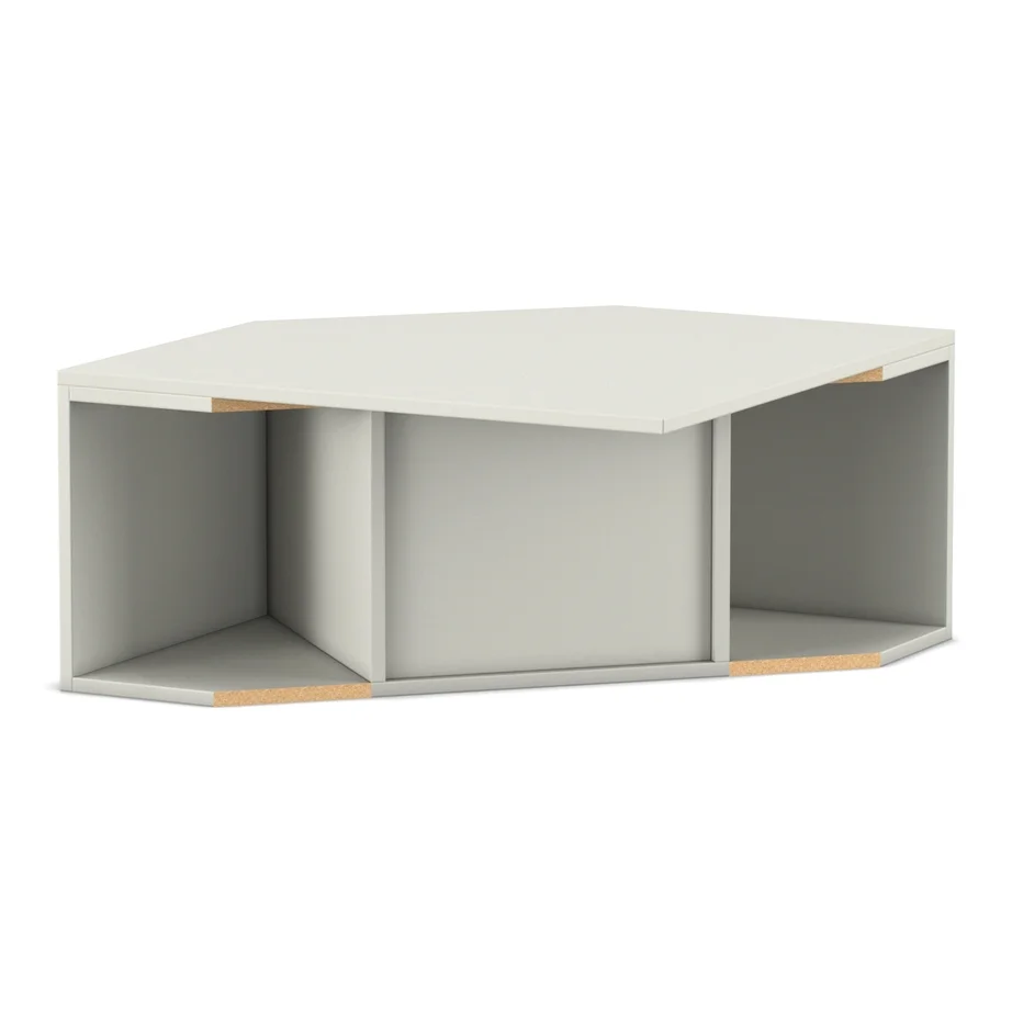 niedriger Schrank, Aufbewahrungseinheit, weiß, offene Fächer, Flat-Pack