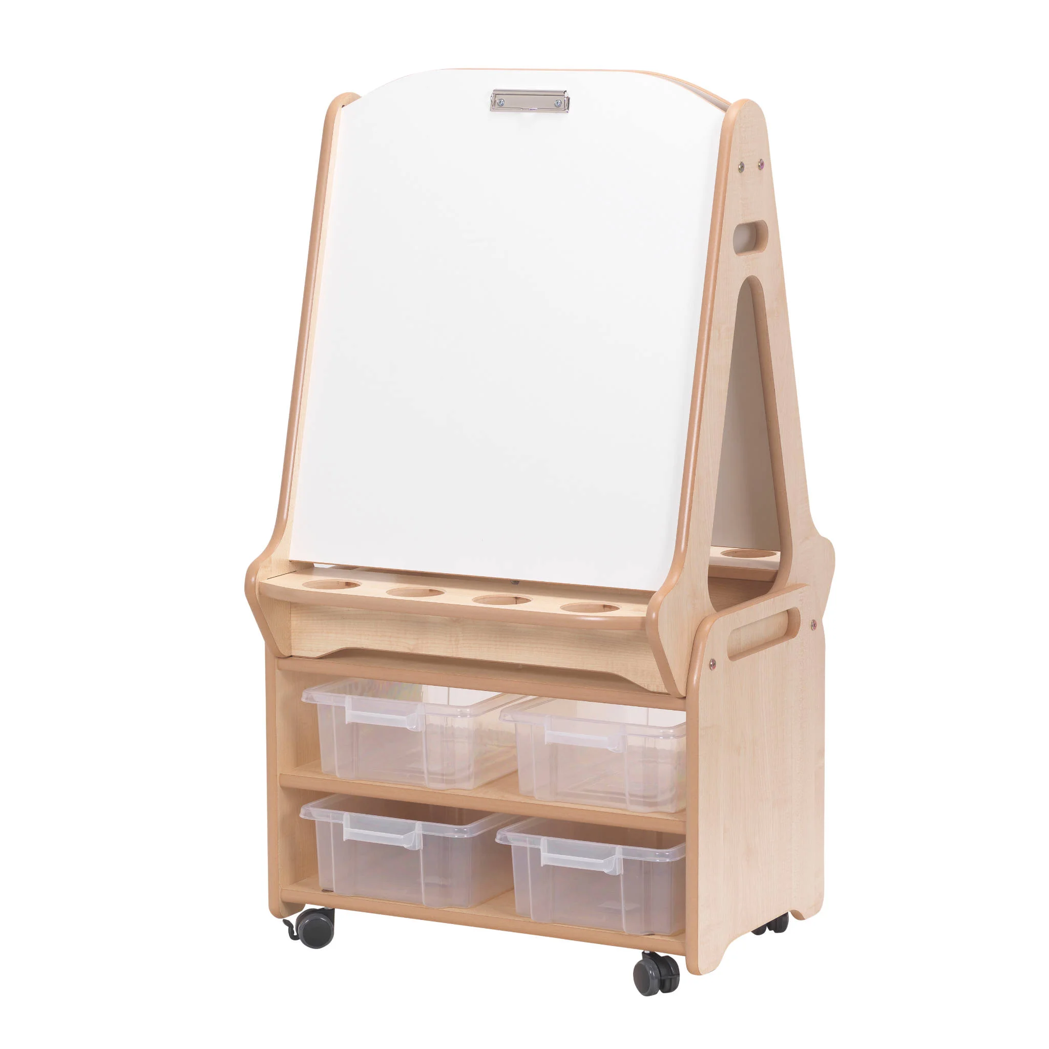 Kinderstuhl, Schreibtafel, Aufbewahrungsschubladen, Holz, mobil
