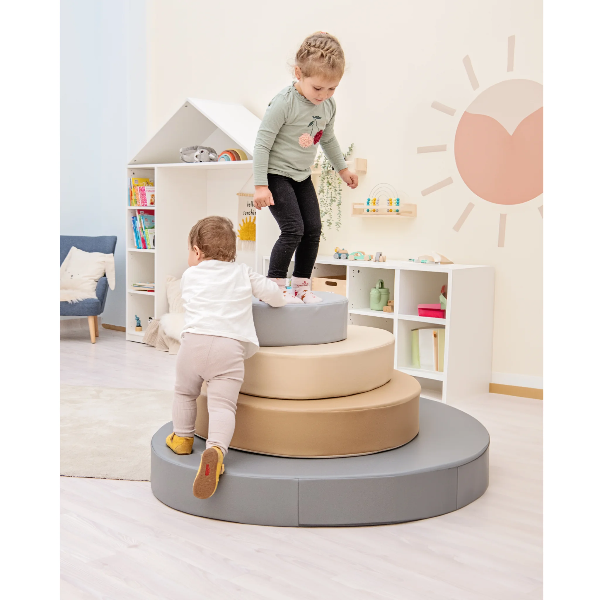 Kletterstufen, Stufenhocker, Spielset, Kinderspielturm, Rundstufen