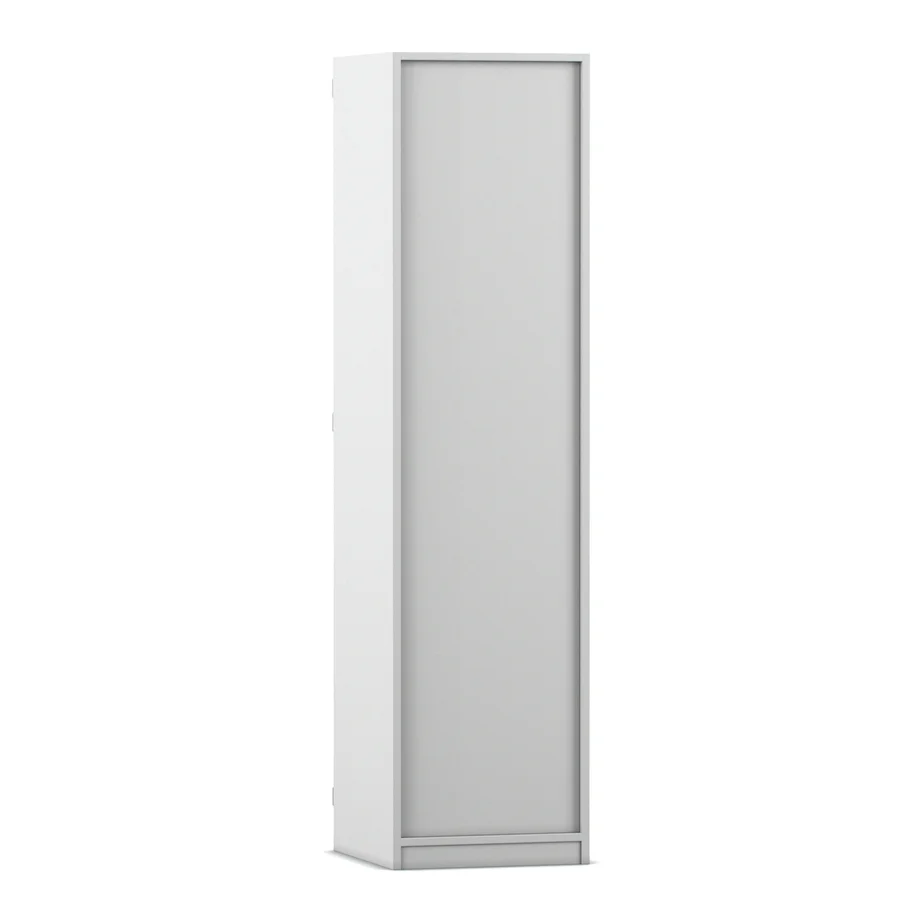 Schrank, Schiebetür, Garderobe, Korpus weiß, Stahlrahmen