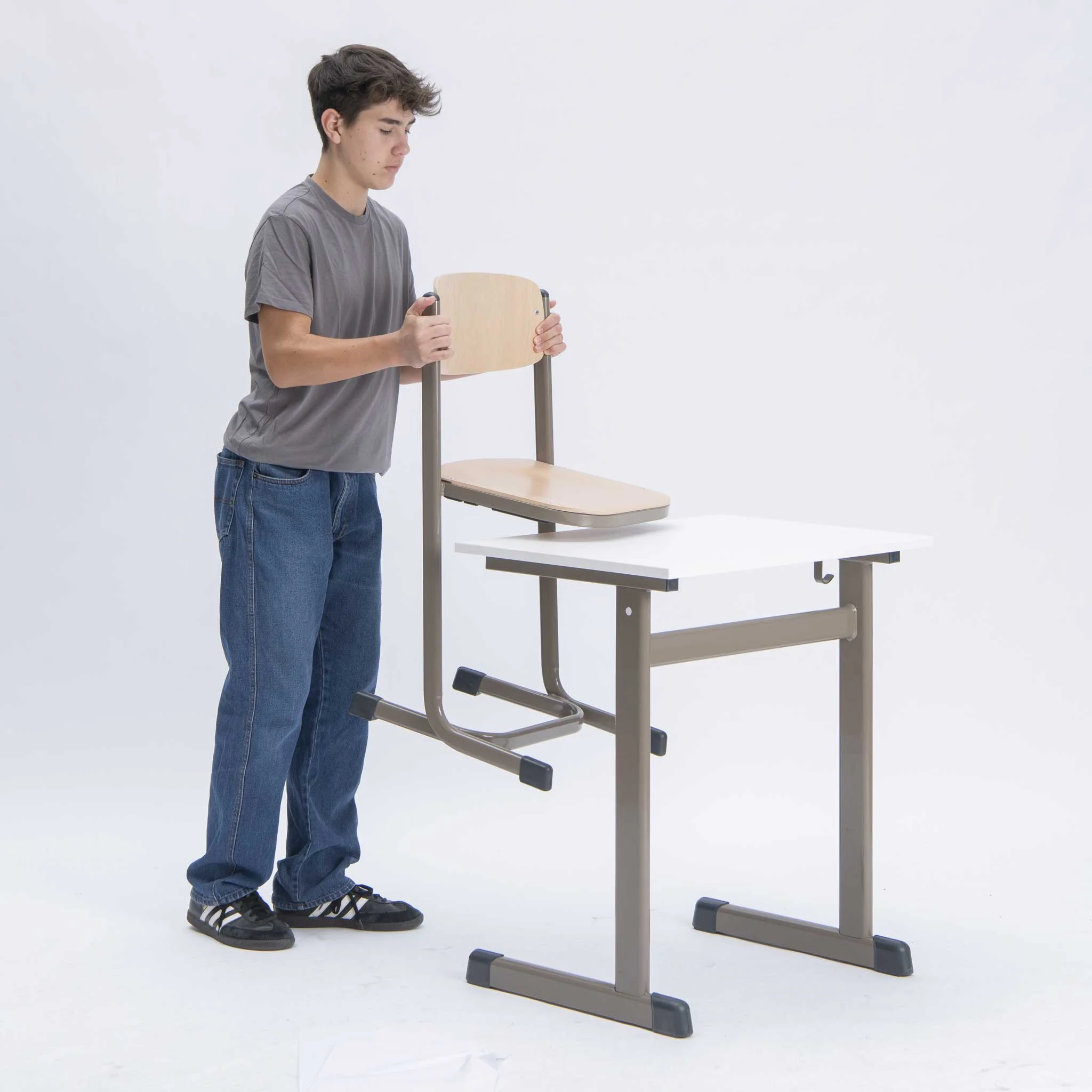 Schreibtischstuhl-Kombi, Schreibtischstuhl, Hochstuhl, Zusammenklappbar, Betontable