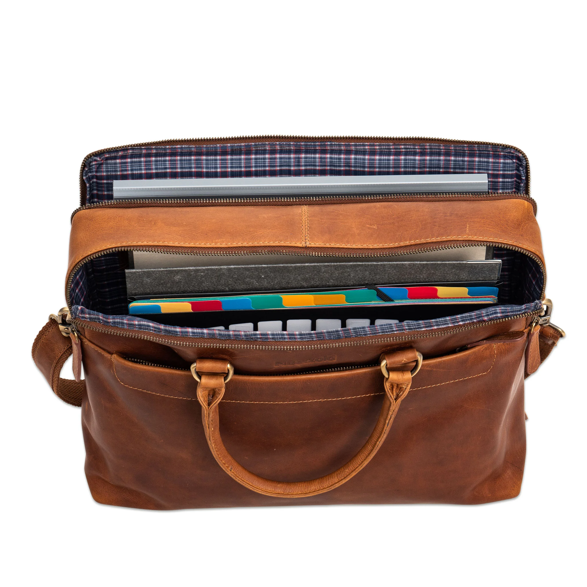 Leder Tasche, Braun, Handtasche, Reißverschluss, Fächer
