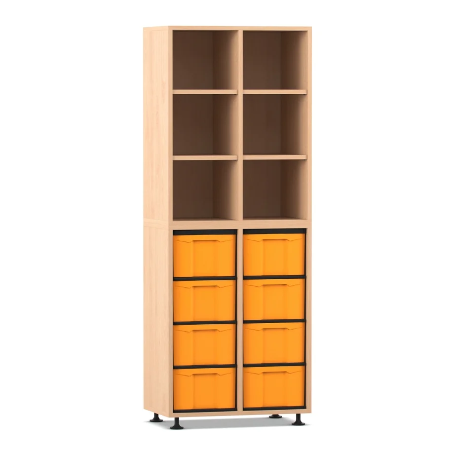Boxenregal, 178,1 x 66,5 x 40,8, mit 8 Boxen, Stellfüße