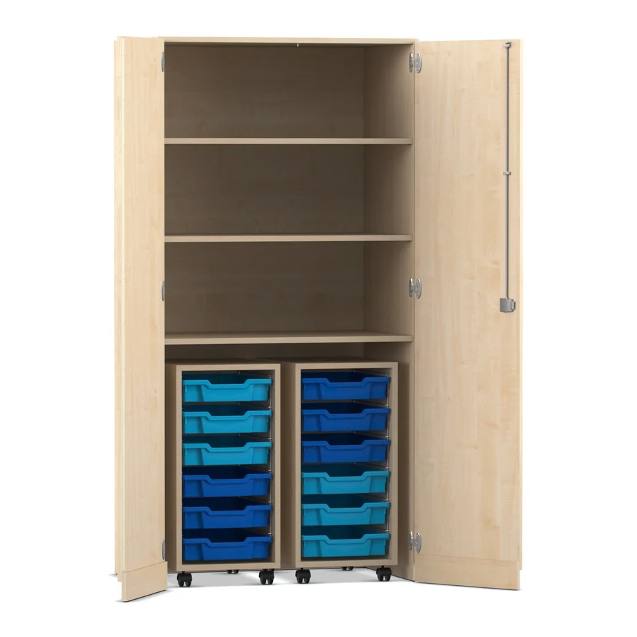 Wandschrank, Schrank mit Schubkisten, Holzschrank, Aufbewahrungsschrank, Rollenkasten