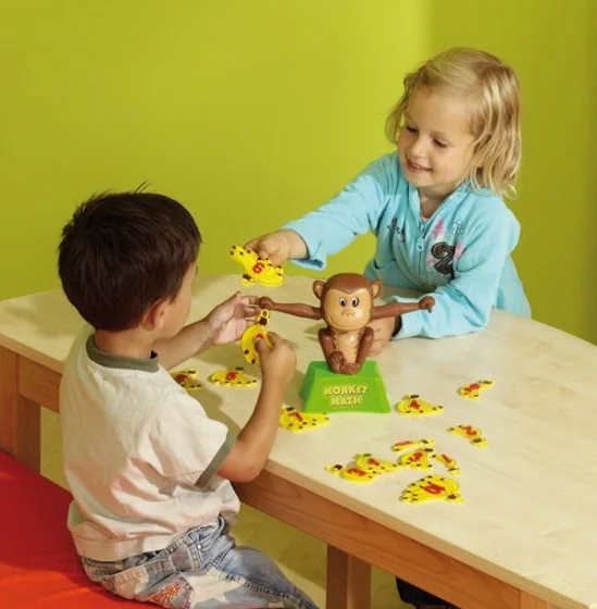 Plush Monkey, Monkey game, Gummi-Ente, Holztisch, Kinder-Spielset