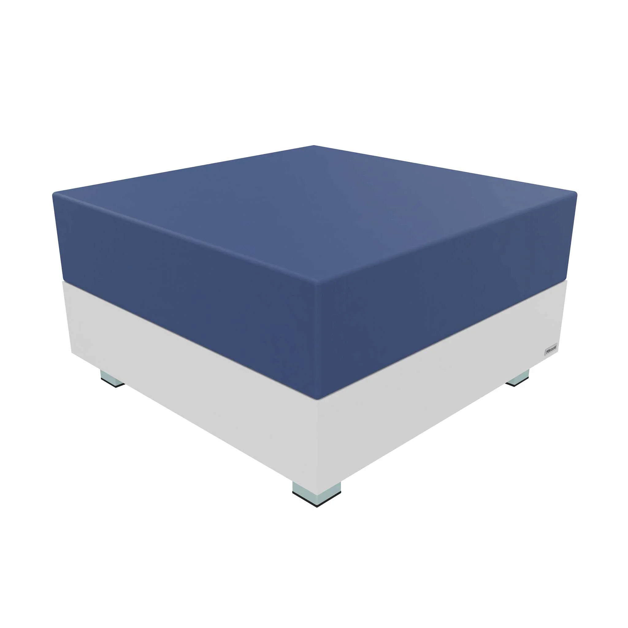 box, ottoman, cushion, blue, base white