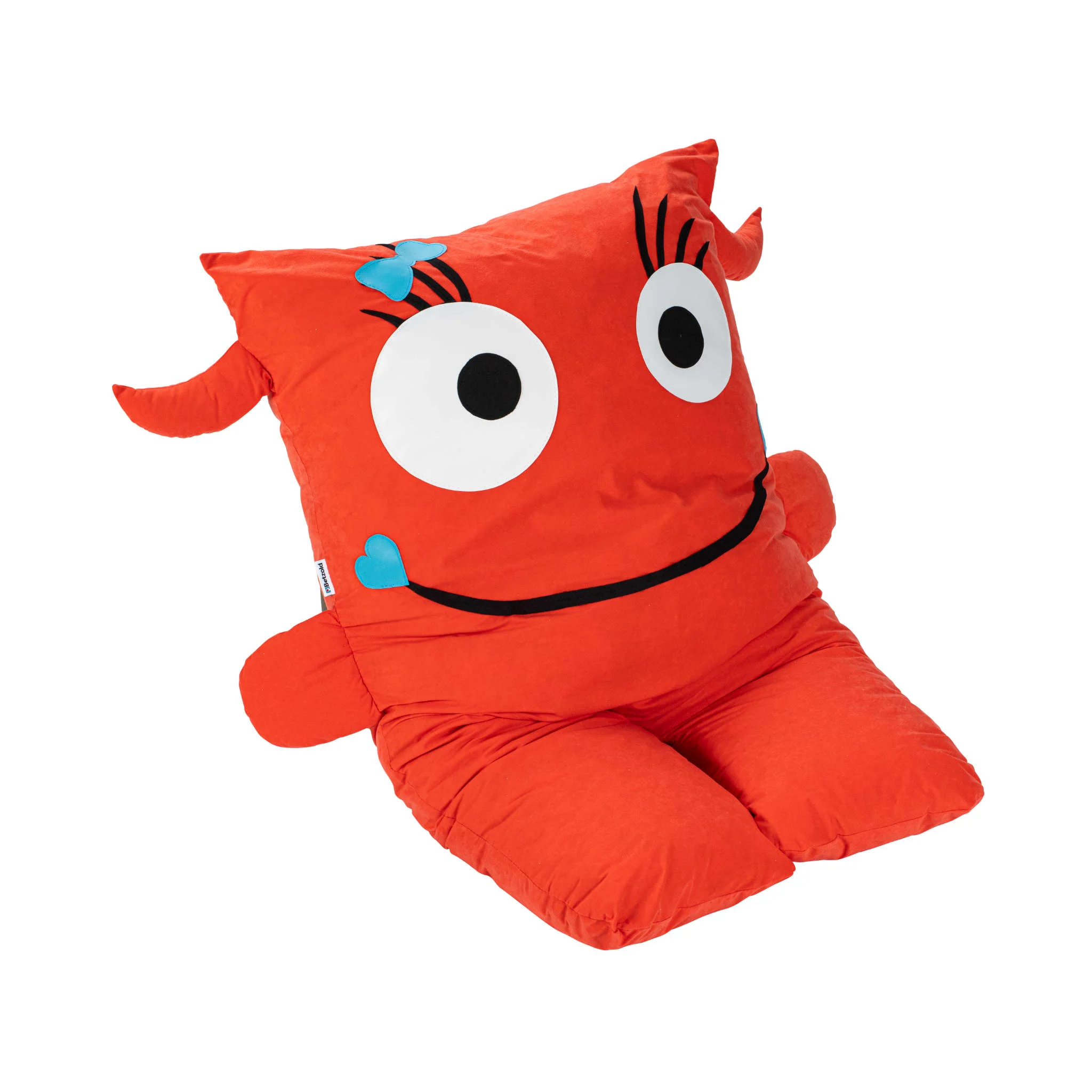 Kissen, Sitzkissen, Rotes Kissen, Smiley-Motiv, Tier-Charakter