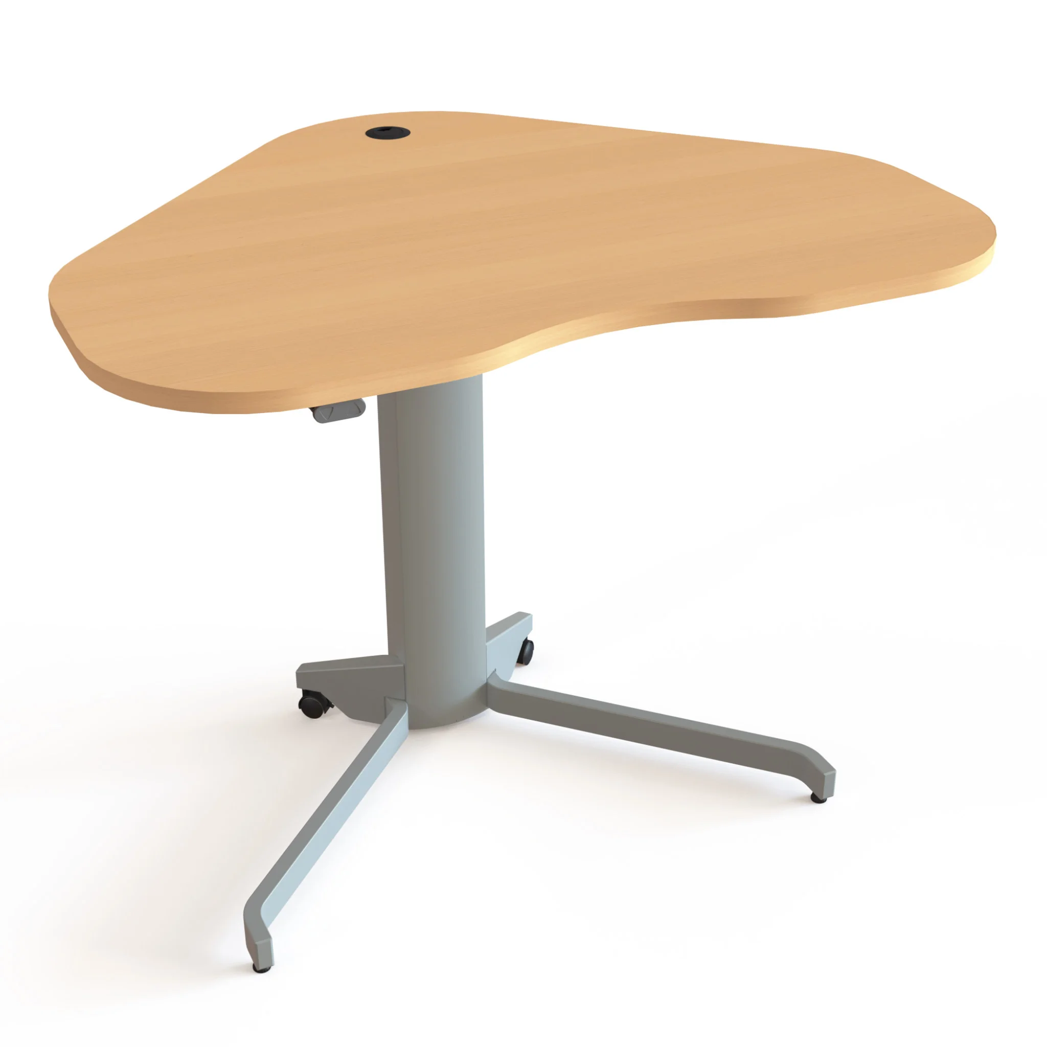 desk, tisch, holz, verstellbar, rollen