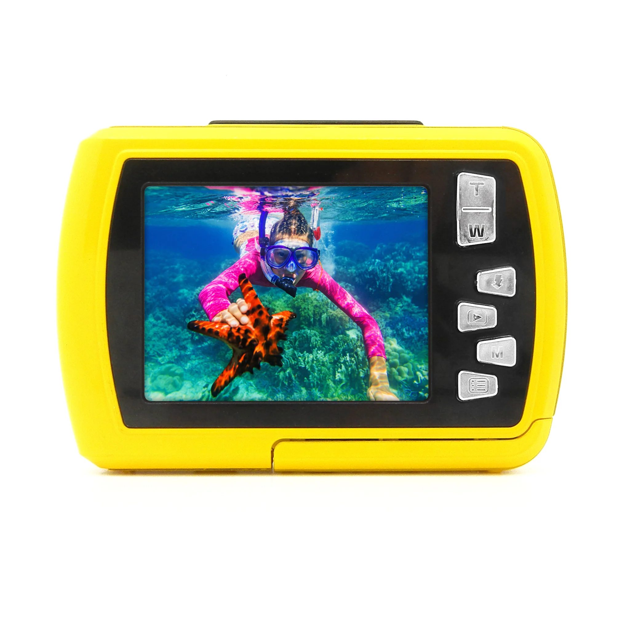 Tauchcomputer, Unterwasserkamera, Gelb, Farbige Kamera, Displaybild