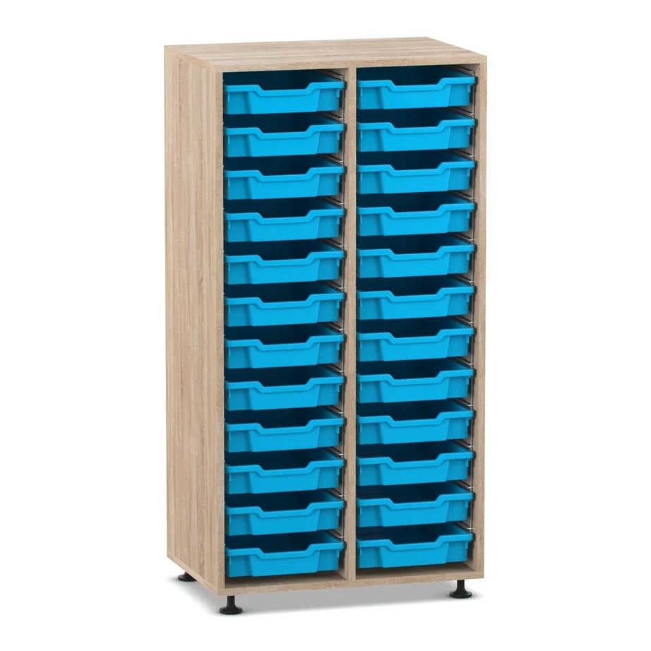 Schubladenkasten, Aufbewahrung, Regal, Holzkorpus, Bunte Schubladen